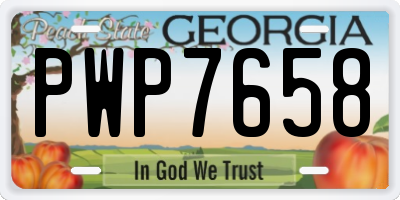 GA license plate PWP7658