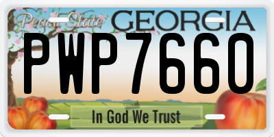 GA license plate PWP7660