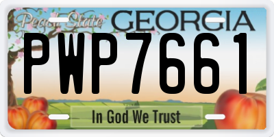 GA license plate PWP7661