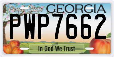 GA license plate PWP7662
