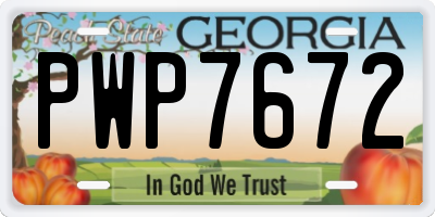 GA license plate PWP7672