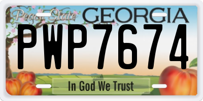 GA license plate PWP7674