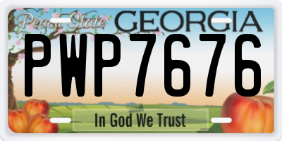 GA license plate PWP7676