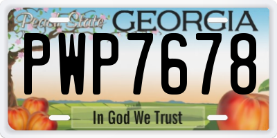 GA license plate PWP7678