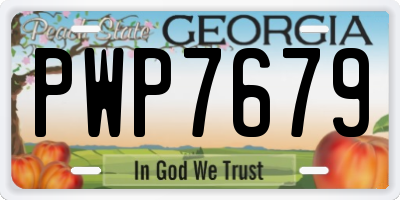 GA license plate PWP7679