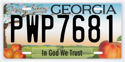 GA license plate PWP7681