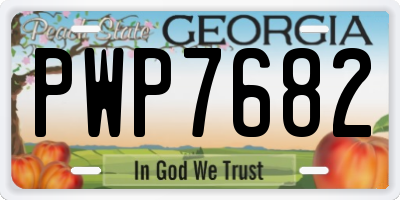 GA license plate PWP7682
