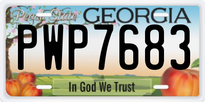 GA license plate PWP7683