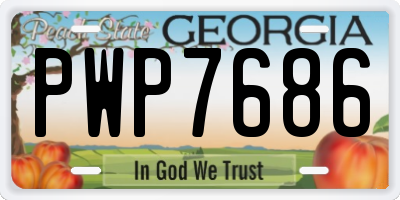 GA license plate PWP7686