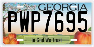 GA license plate PWP7695