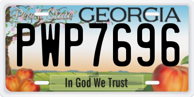 GA license plate PWP7696