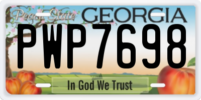 GA license plate PWP7698