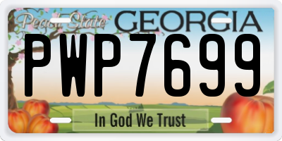 GA license plate PWP7699