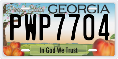 GA license plate PWP7704
