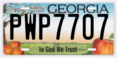 GA license plate PWP7707