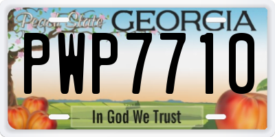 GA license plate PWP7710