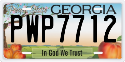 GA license plate PWP7712