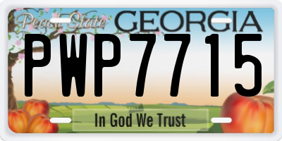 GA license plate PWP7715