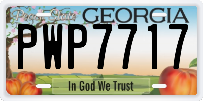 GA license plate PWP7717