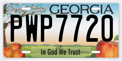 GA license plate PWP7720