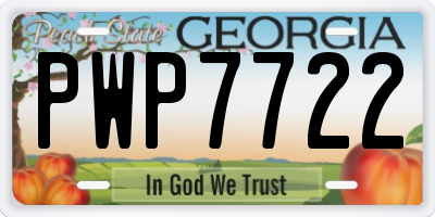 GA license plate PWP7722