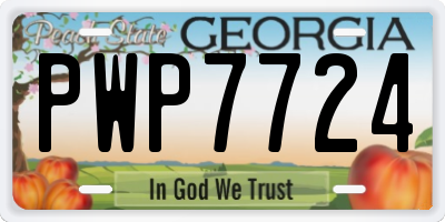 GA license plate PWP7724