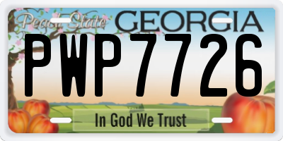 GA license plate PWP7726
