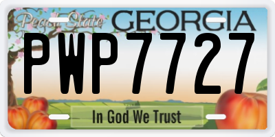 GA license plate PWP7727