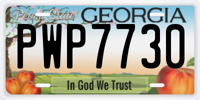 GA license plate PWP7730