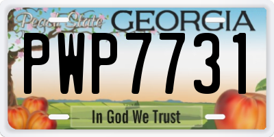 GA license plate PWP7731