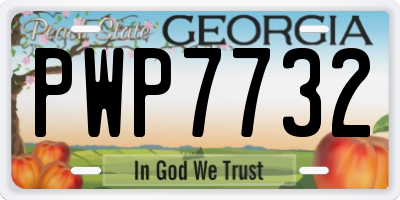 GA license plate PWP7732