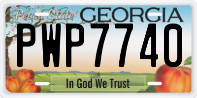 GA license plate PWP7740