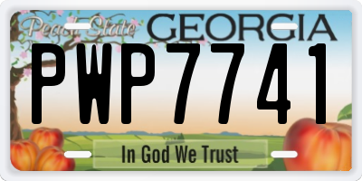 GA license plate PWP7741