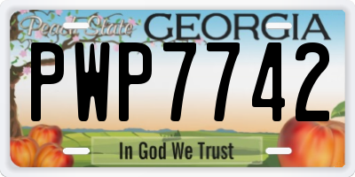 GA license plate PWP7742