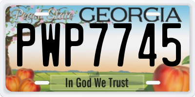 GA license plate PWP7745