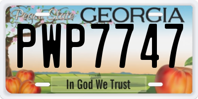 GA license plate PWP7747