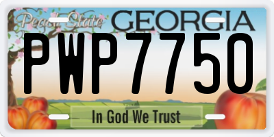 GA license plate PWP7750
