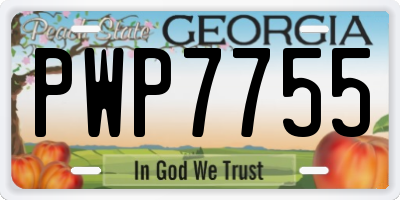 GA license plate PWP7755