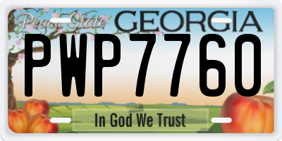 GA license plate PWP7760