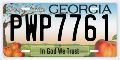 GA license plate PWP7761