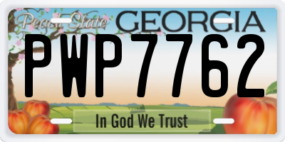 GA license plate PWP7762