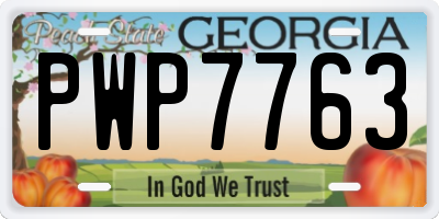 GA license plate PWP7763