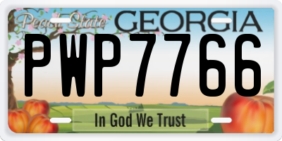 GA license plate PWP7766