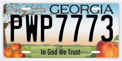 GA license plate PWP7773