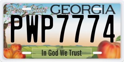 GA license plate PWP7774