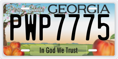 GA license plate PWP7775