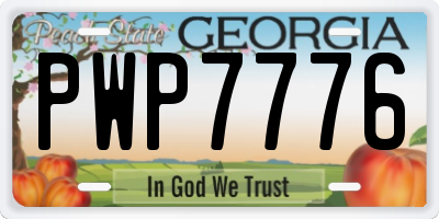 GA license plate PWP7776