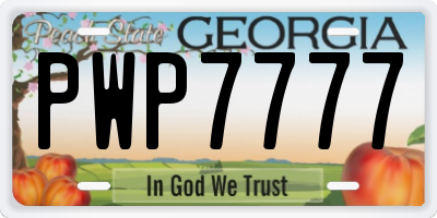 GA license plate PWP7777