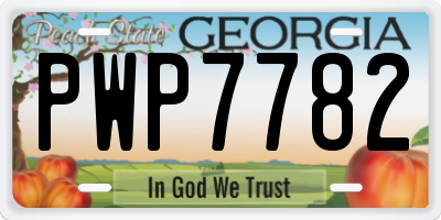 GA license plate PWP7782