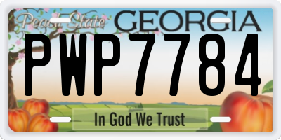 GA license plate PWP7784